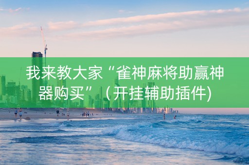 我来教大家“雀神麻将助赢神器购买”（开挂辅助插件)