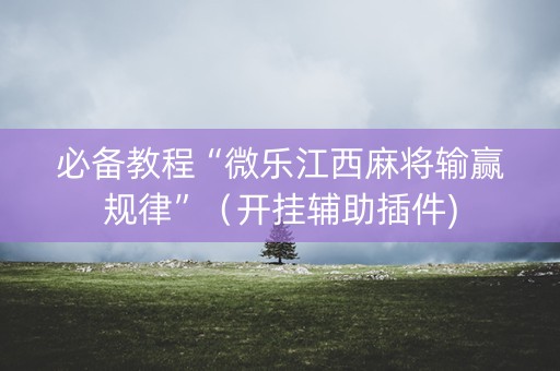 必备教程“微乐江西麻将输赢规律”（开挂辅助插件)