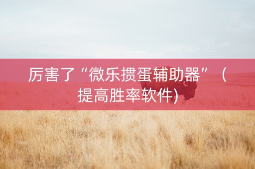 厉害了“微乐掼蛋辅助器”（提高胜率软件)