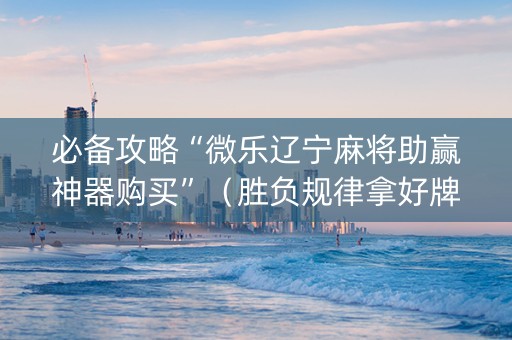 必备攻略“微乐辽宁麻将助赢神器购买”（胜负规律拿好牌)