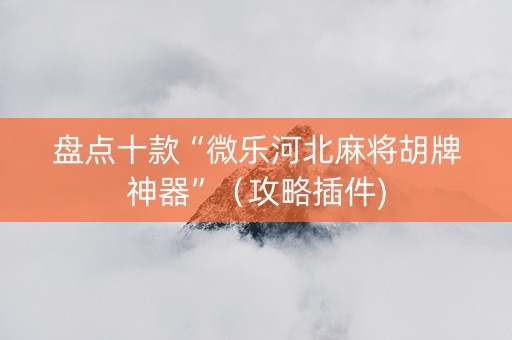 盘点十款“微乐河北麻将胡牌神器”（攻略插件)