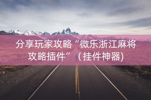 分享玩家攻略“微乐浙江麻将攻略插件”（挂件神器)