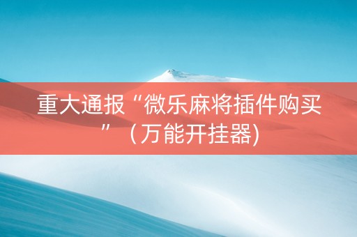 重大通报“微乐麻将插件购买”（万能开挂器)