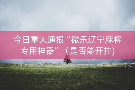 今日重大通报“微乐辽宁麻将专用神器”（是否能开挂)