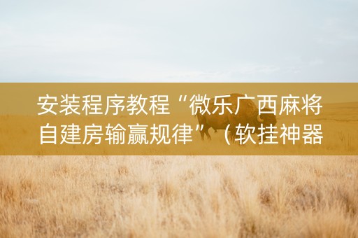 安装程序教程“微乐广西麻将自建房输赢规律”（软挂神器)