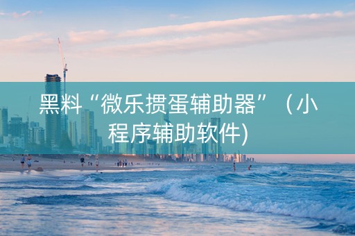 黑料“微乐掼蛋辅助器”（小程序辅助软件)