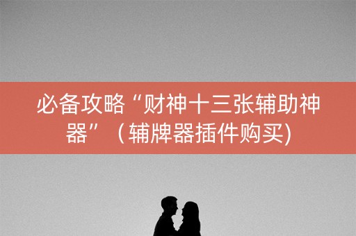 必备攻略“财神十三张辅助神器”（辅牌器插件购买)