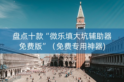 盘点十款“微乐填大坑辅助器免费版”（免费专用神器)