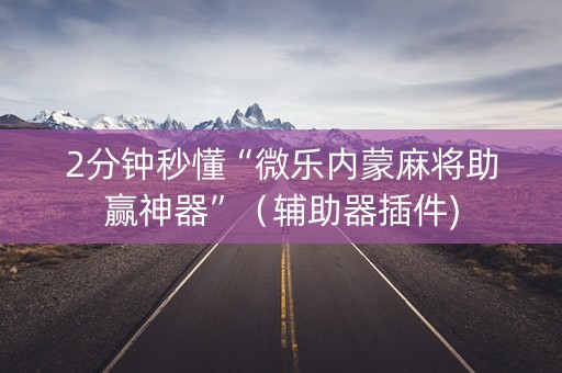2分钟秒懂“微乐内蒙麻将助赢神器”（辅助器插件)