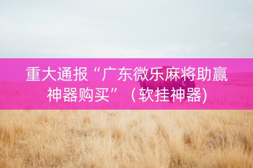 重大通报“广东微乐麻将助赢神器购买”（软挂神器)