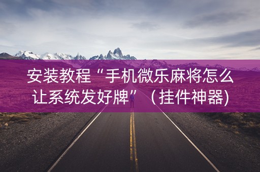安装教程“手机微乐麻将怎么让系统发好牌”（挂件神器)