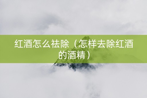 红酒怎么祛除（怎样去除红酒的酒精）