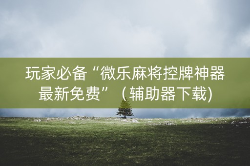 玩家必备“微乐麻将控牌神器最新免费”（辅助器下载)