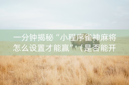 一分钟揭秘“小程序雀神麻将怎么设置才能赢”（是否能开挂)
