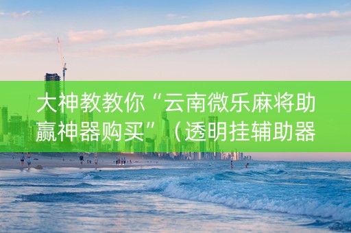 大神教教你“云南微乐麻将助赢神器购买”（透明挂辅助器)