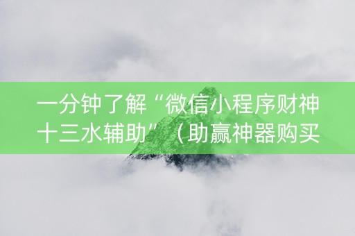 一分钟了解“微信小程序财神十三水辅助”（助赢神器购买)