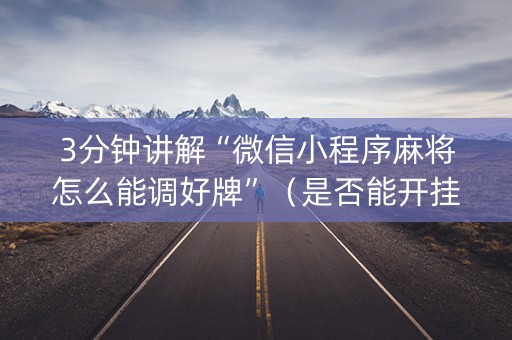 3分钟讲解“微信小程序麻将怎么能调好牌”（是否能开挂)