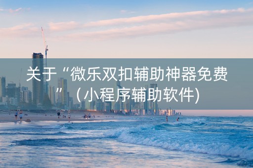 关于“微乐双扣辅助神器免费”（小程序辅助软件)
