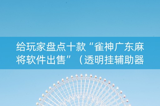 给玩家盘点十款“雀神广东麻将软件出售”（透明挂辅助器)