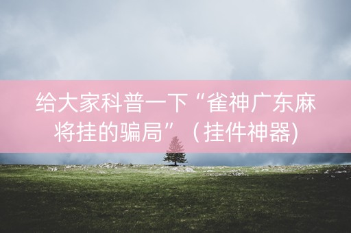 给大家科普一下“雀神广东麻将挂的骗局”（挂件神器)