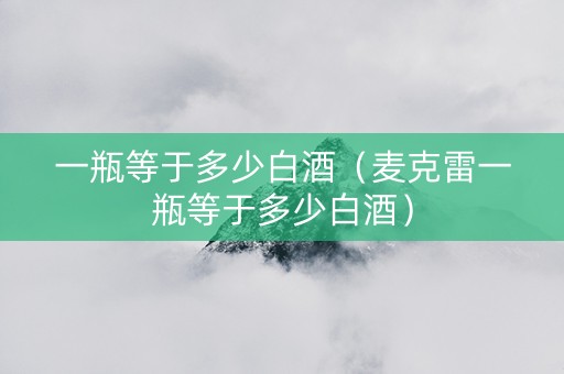 一瓶等于多少白酒（麦克雷一瓶等于多少白酒）
