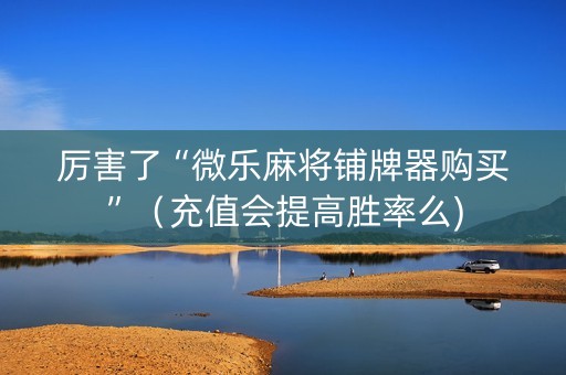 厉害了“微乐麻将铺牌器购买”（充值会提高胜率么)