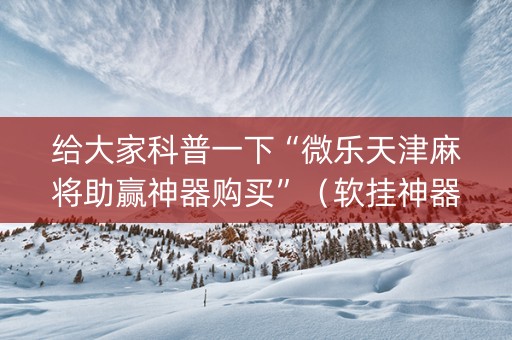 给大家科普一下“微乐天津麻将助赢神器购买”（软挂神器)