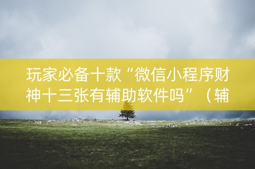 玩家必备十款“微信小程序财神十三张有辅助软件吗”（辅助挂发牌规律)
