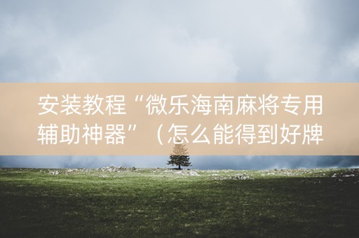 安装教程“微乐海南麻将专用辅助神器”（怎么能得到好牌)