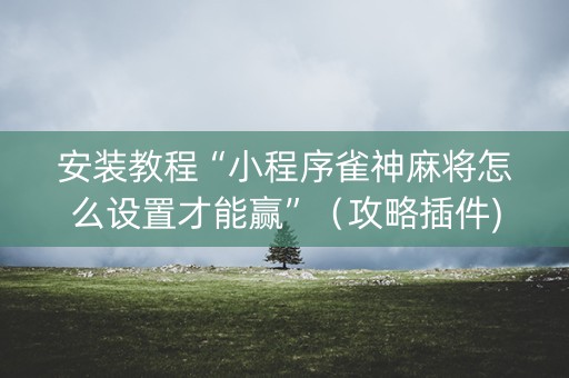 安装教程“小程序雀神麻将怎么设置才能赢”（攻略插件)