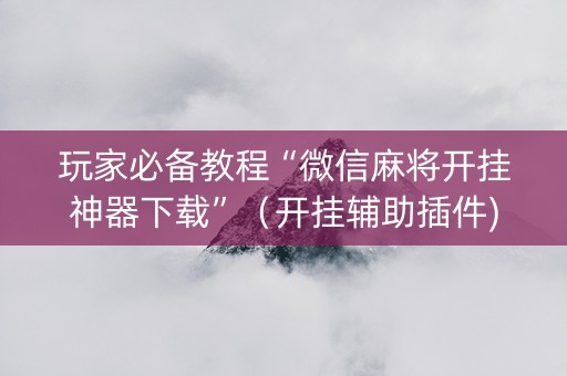 玩家必备教程“微信麻将开挂神器下载”（开挂辅助插件)