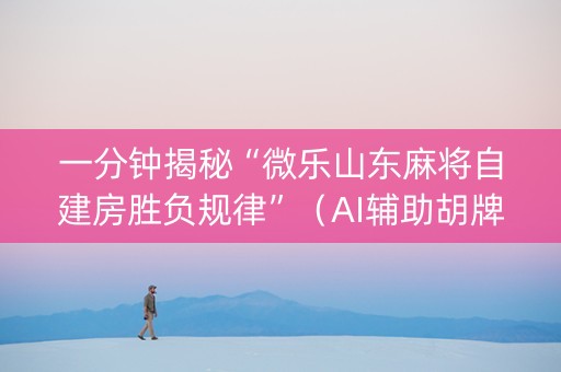 一分钟揭秘“微乐山东麻将自建房胜负规律”（AI辅助胡牌规则)