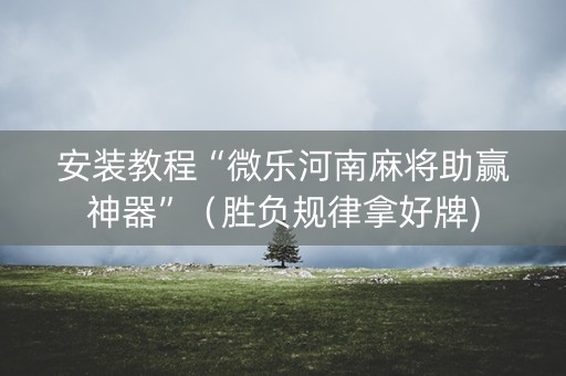 安装教程“微乐河南麻将助赢神器”（胜负规律拿好牌)