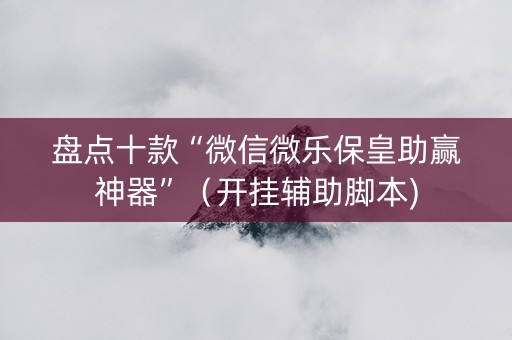 盘点十款“微信微乐保皇助赢神器”（开挂辅助脚本)