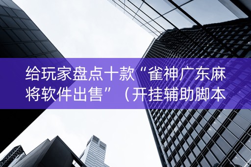 给玩家盘点十款“雀神广东麻将软件出售”（开挂辅助脚本)