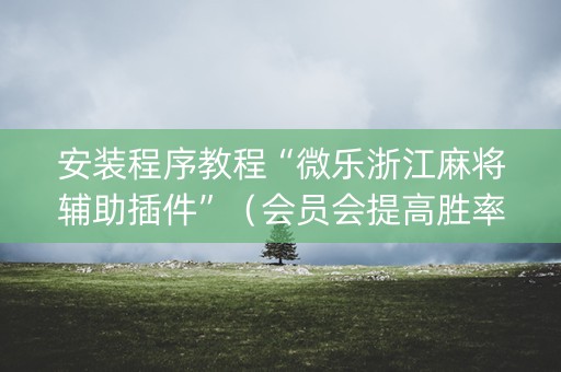 安装程序教程“微乐浙江麻将辅助插件”（会员会提高胜率吗)