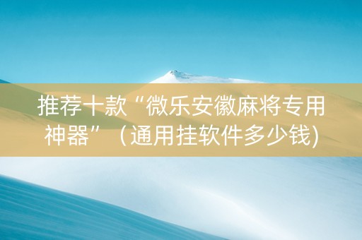 推荐十款“微乐安徽麻将专用神器”（通用挂软件多少钱)