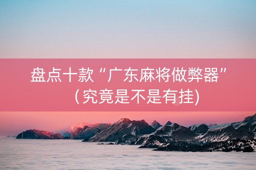 盘点十款“广东麻将做弊器”（究竟是不是有挂)