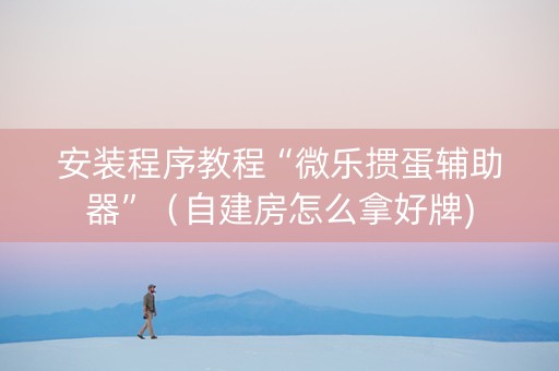 安装程序教程“微乐掼蛋辅助器”（自建房怎么拿好牌)