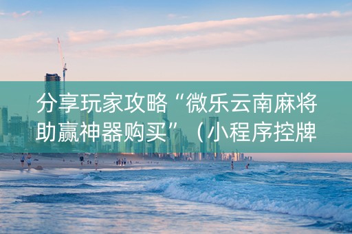分享玩家攻略“微乐云南麻将助赢神器购买”（小程序控牌器)