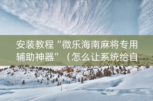 安装教程“微乐海南麻将专用辅助神器”（怎么让系统给自己好牌)