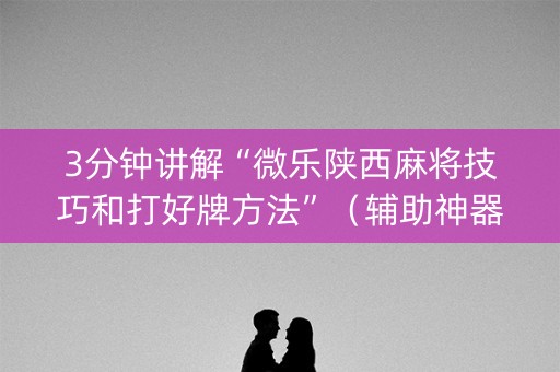 3分钟讲解“微乐陕西麻将技巧和打好牌方法”（辅助神器免费)