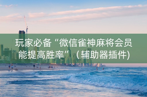 玩家必备“微信雀神麻将会员能提高胜率”（辅助器插件)