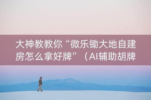 大神教教你“微乐锄大地自建房怎么拿好牌”（AI辅助胡牌规则)