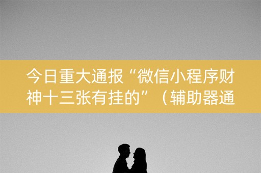 今日重大通报“微信小程序财神十三张有挂的”（辅助器通用版)