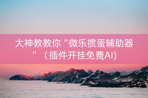 大神教教你“微乐掼蛋辅助器”（插件开挂免费AI)