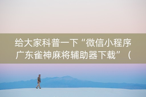 给大家科普一下“微信小程序广东雀神麻将辅助器下载”（做弊器软件下载)