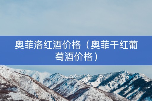 奥菲洛红酒价格（奥菲干红葡萄酒价格）