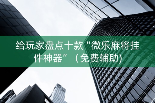 给玩家盘点十款“微乐麻将挂件神器”（免费辅助)