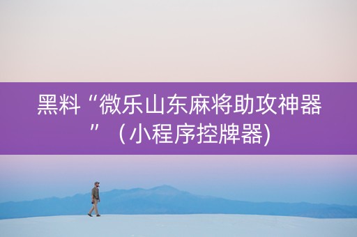 黑料“微乐山东麻将助攻神器”（小程序控牌器)